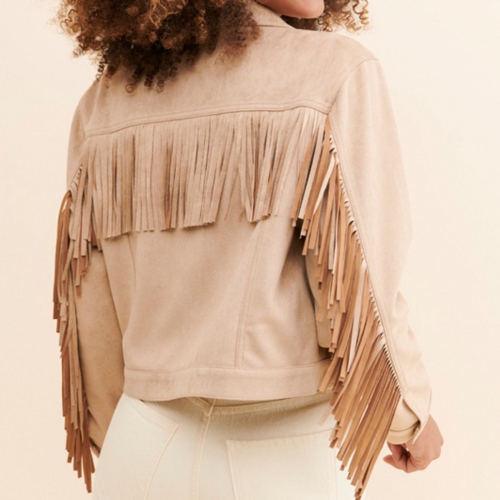Vegan Suede Fringe Jacket by Jules Kae